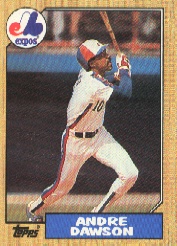 1987 Topps Baseball Cards      345     Andre Dawson